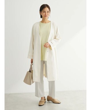 Green Parks 撥水加工　ケア楽着流しコート Ecru