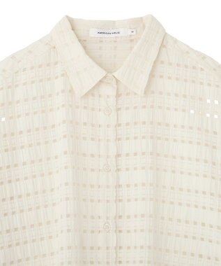 AMERICAN HOLIC シアーチェックシャツ Ivory