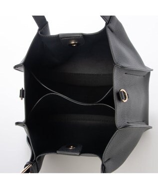 UNBILLION カシュカシュ cachecache / フェイクレザーショルダーバッグ付スクエアトート ブラック