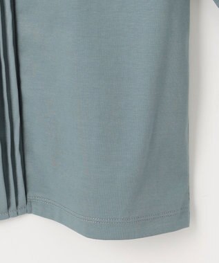 J.PRESS LADIES L プレーティングジャージー フリルネック カットソー グレイッシュグリーン系