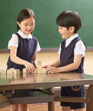 MIKI HOUSE HOT BISCUITS 【90-140cm】綿ニットVネックベスト(男の子用) 紺