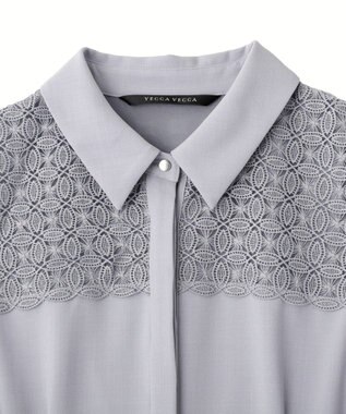YECCA VECCA レース切替ワンピース Light Blue