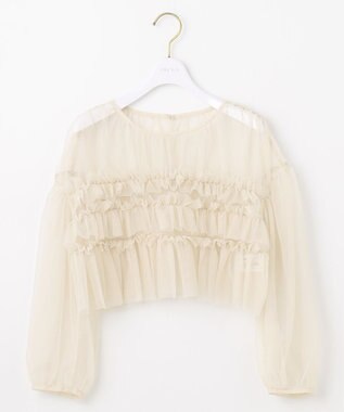 ANY SIS 【Lily Calin】チュールフリルトップス×ドレスセット ブラック×アイボリー