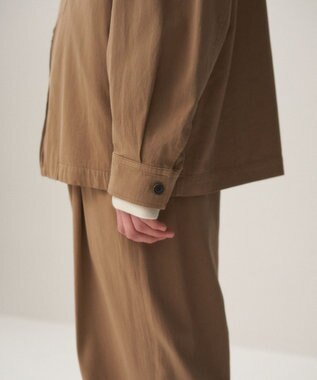 ATON COTTON VOILE SATIN | ジップアップジャケット - UNISEX CAMEL
