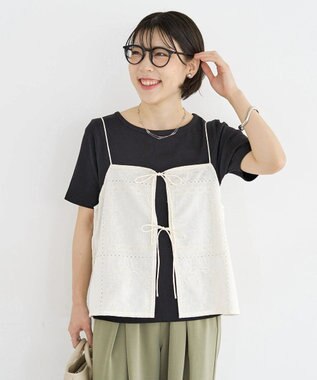 Green Parks 前後２ＷＡＹレース刺繍ビスチェ Ivory