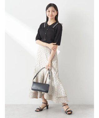 earth music&ecology ラインポロニットカーディガン Black