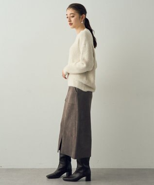 YECCA VECCA 2wayラメフェザーニット Ivory