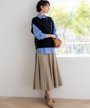 23区 【一部先行予約/VERY掲載】CANCLINI シャーティング ベーシックシャツ ブルー系