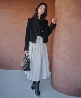 BEIGE， CLARK / タックボリュームスカート Ecru