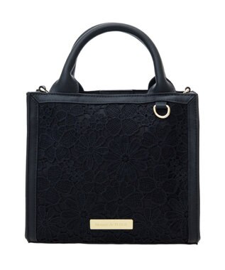Maison de FLEUR EC限定フラワーレース2Wayスクエアトートバッグ Black