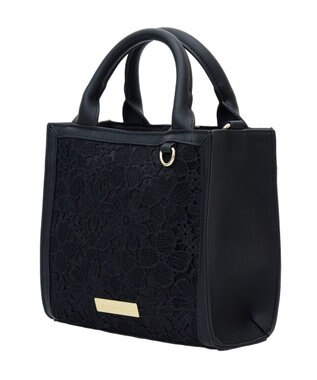 Maison de FLEUR EC限定フラワーレース2Wayスクエアトートバッグ Black