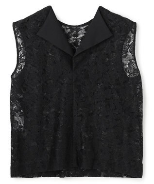 BEIGE， FLUORITE / 異素材コンビ レースブラウス Black