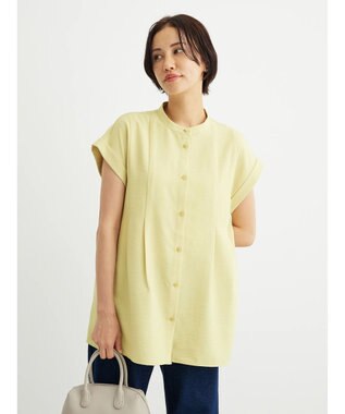 Green Parks フレンチスリーブタックブラウス