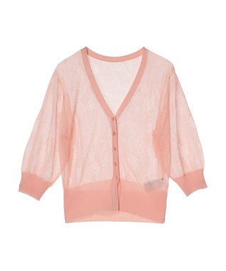 earth music&ecology 花柄シアーカーディガン Pink