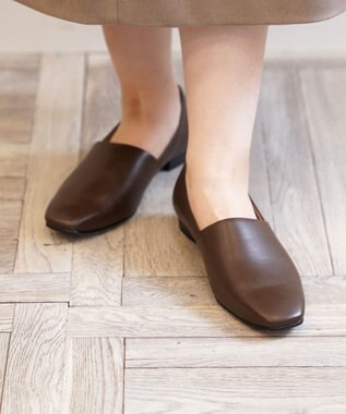 Pointer 日本製 サイドVカットパンプス ブラウン