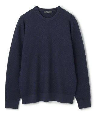 JOSEPH HOMME 新色追加【洗える】ヴィスコースリンクス　クルーネックニット ネイビー系