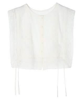 Green Parks インド綿　スクエアレース衿 Off White