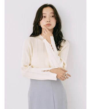 earth music&ecology 袖パールハイネックリブプルオーバー