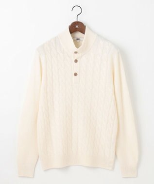 JOSEPH ABBOUD 【カシミヤ混/洗える】カシミヤブレンド ハイネック プルオーバー ニット ホワイト系