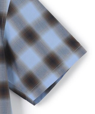 J.PRESS YORK STREET 【UNISEX】オンブレーチェック オープンカラーシャツ サックスブルー系3