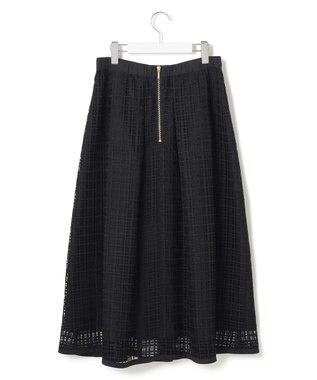 23区 【洗える】Broche チェックレース スカート ブラック系