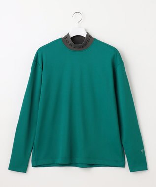 23区GOLF 【23Fondation/MEN】【吸水速乾・UVケア】バイカラー 長袖モックネックシャツ グリーン系