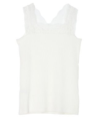Green Parks レースタンクトップ Off White