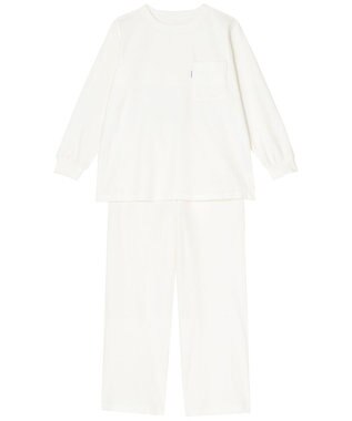 ワコール／睡眠科学 【パジャマ】　長袖　長ズボン　綿混　パイル素材　睡眠科学／ワコール　YDX531 ホワイト