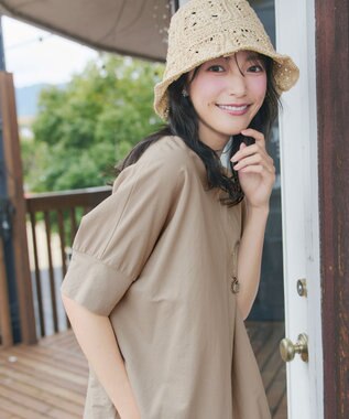 Tiaclasse L 【おのののかさん着用】冷凛(ひやりん)カノコドルマンスリーブカットソー ベージュ