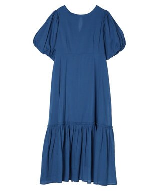earth music&ecology コットンボイルパフスリーブワンピース Blue
