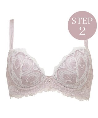 BRADELIS New York 【BRADELIS New York/ 育乳補整ブラ・STEP2 寄せる】ベルステップ2ブラ25A1 谷間を作ってキープ パールホワイト