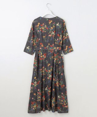 自由区 【洗える】フラワーガーデンプリント ワンピース スレート