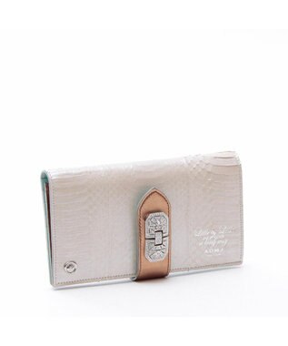 A.D.M.J. スネークレザー＆エリーゼアールデコウォレット ホワイトパーライズ