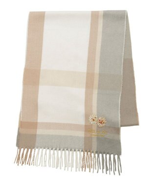 MOONBAT 【FUDGE11月号掲載】PAUL & JOE ACCESSOIRES クリザンテーム刺繍ムースタッチマフラー（パッケージ入り） ベージュ