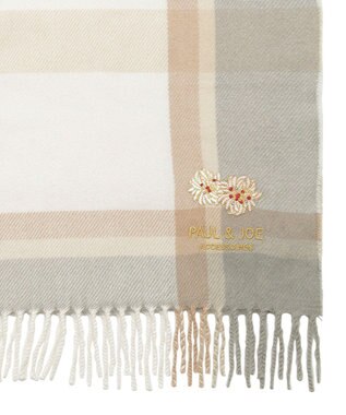 MOONBAT 【FUDGE11月号掲載】PAUL & JOE ACCESSOIRES クリザンテーム刺繍ムースタッチマフラー（パッケージ入り） ベージュ