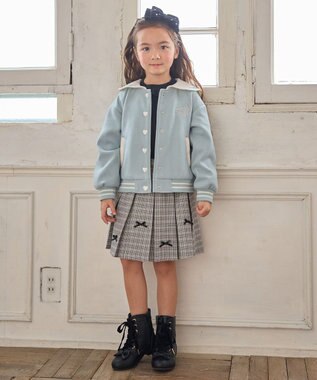 ANY KIDS ビジュー付き ベロアリボンカチューシャ ブラック