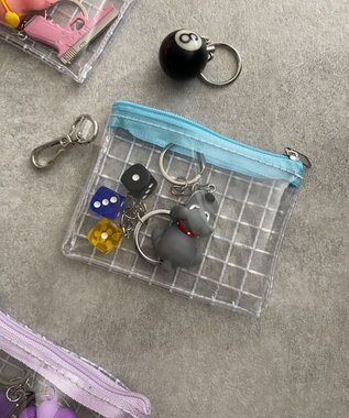 WEGO カラーテープクリアポーチ サックス