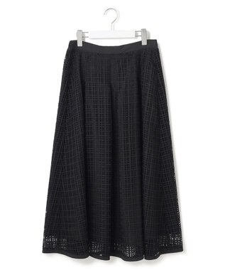 23区 【洗える】Broche チェックレース スカート ブラック系