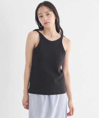 earth music&ecology アメスリテレコタンクトップ Black