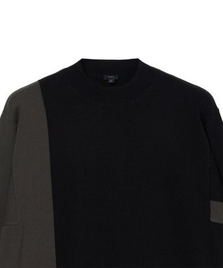JOSEPH 【WEB&OUTLET限定・洗える】パッチカラーニット　モックネック Black