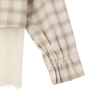 earth music&ecology 適ON レースヘムシャツ Off White