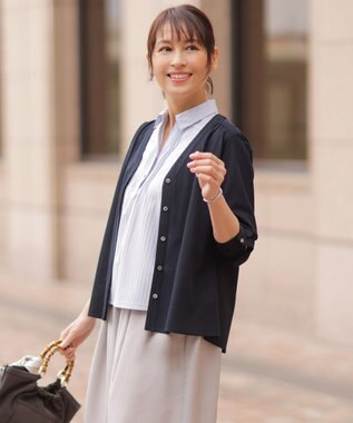 J.PRESS LADIES 【冷房対策に】シアードライトリコット Vネック カーディガン