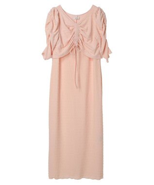 earth music&ecology やわらかカットソーレイヤード見えワンピース Pink