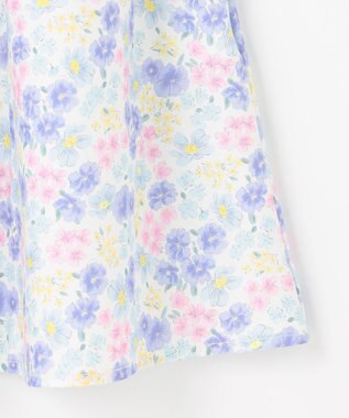ANY KIDS 【接触冷感】ひんやり ドッキングワンピース サックスブルー×花柄
