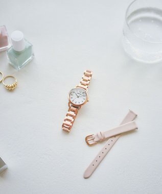 CITIZEN 【替えバンド付き】少し大きめ28ミリケースのソーラーテックウオッチ ピンクゴールド