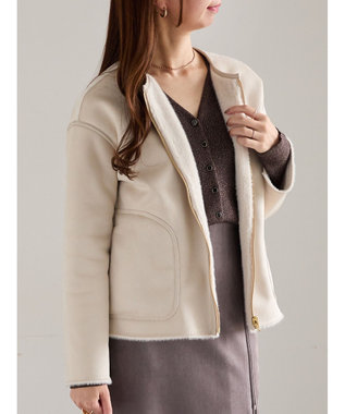 Te chichi リバーシブルファームートンブルゾン