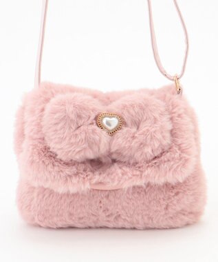 ANY KIDS ふわふわリボンポシェット ピンク