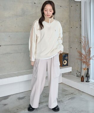 WEGO 【ユニセックス着用ITEM】USPOLOフリースハーフジッププルオーバー ホワイトその他