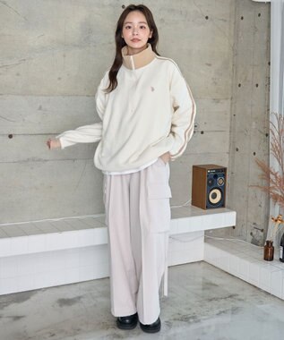 WEGO 【ユニセックス着用ITEM】USPOLOフリースハーフジッププルオーバー ホワイトその他