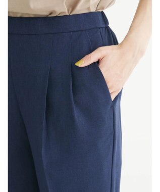 Green Parks 接触冷感　きれいシルエットパンツ（テーパード） Dark Navy